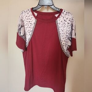 Womens Raglan Short Sleeve Casual Top